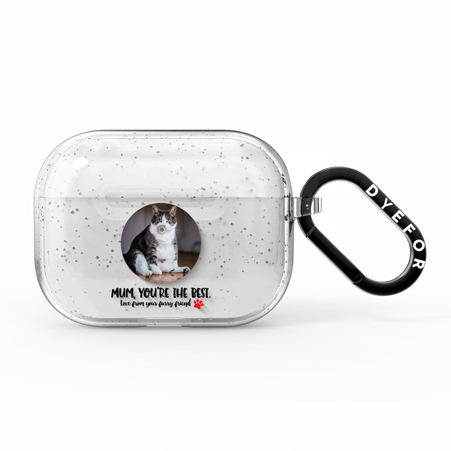 Personalised Photo Upload Cat Mum AirPods Pro Glitter Case