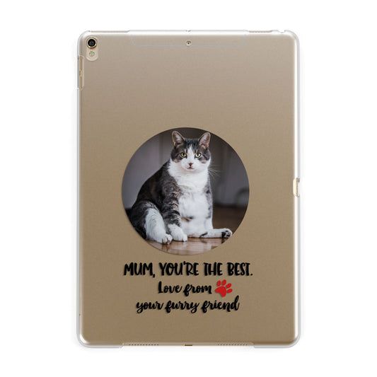 Personalised Photo Upload Cat Mum Apple iPad Gold Case