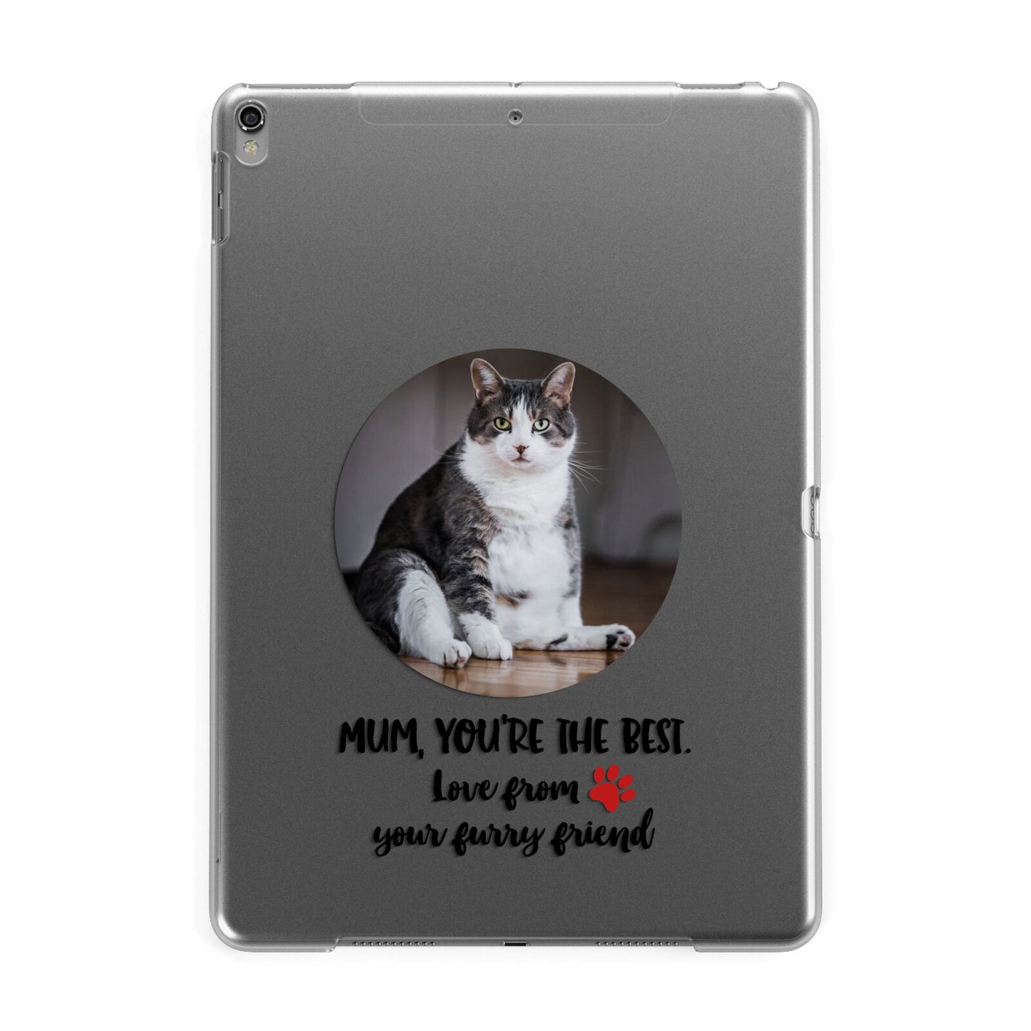 Personalised Photo Upload Cat Mum Apple iPad Grey Case