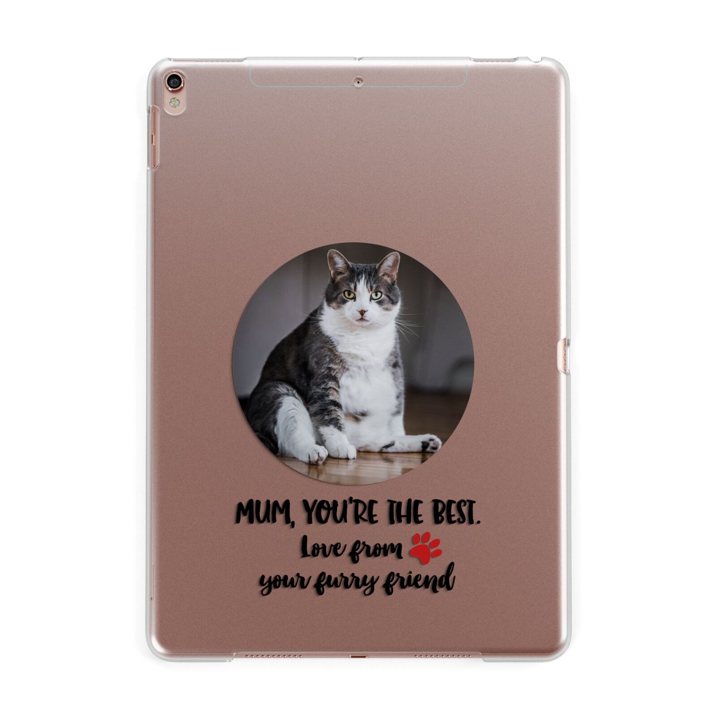 Personalised Photo Upload Cat Mum Apple iPad Rose Gold Case