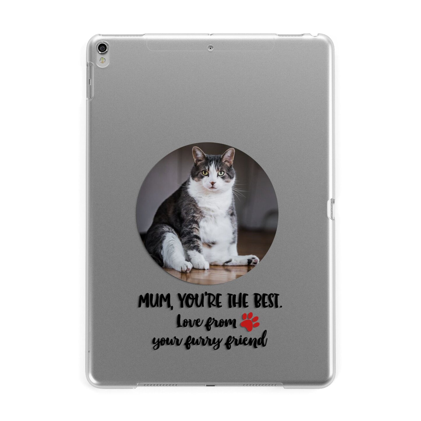 Personalised Photo Upload Cat Mum Apple iPad Silver Case