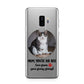 Personalised Photo Upload Cat Mum Samsung Galaxy S9 Plus Case on Silver phone