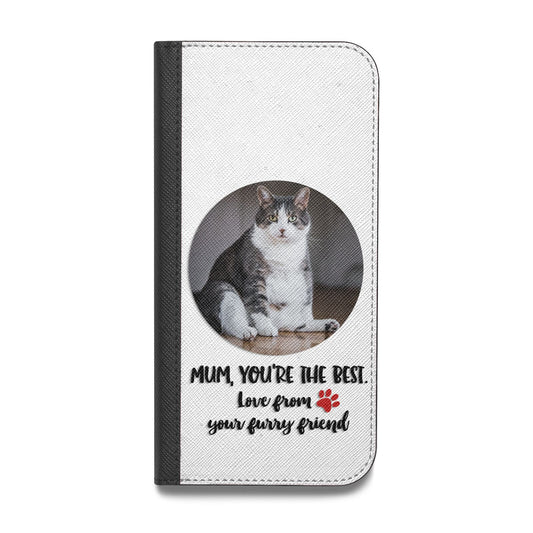 Personalised Photo Upload Cat Mum Vegan Leather Flip Samsung Case