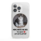 Personalised Photo Upload Cat Mum iPhone 13 Pro Clear Bumper Case