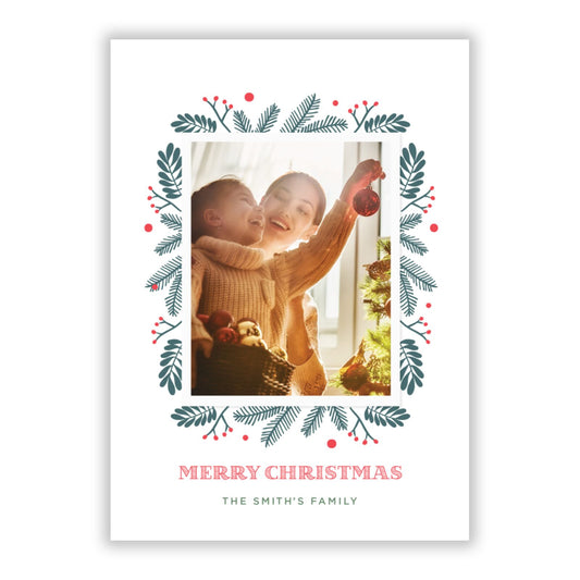 Personalised Photo Upload Christmas A5 Flat Greetings Card