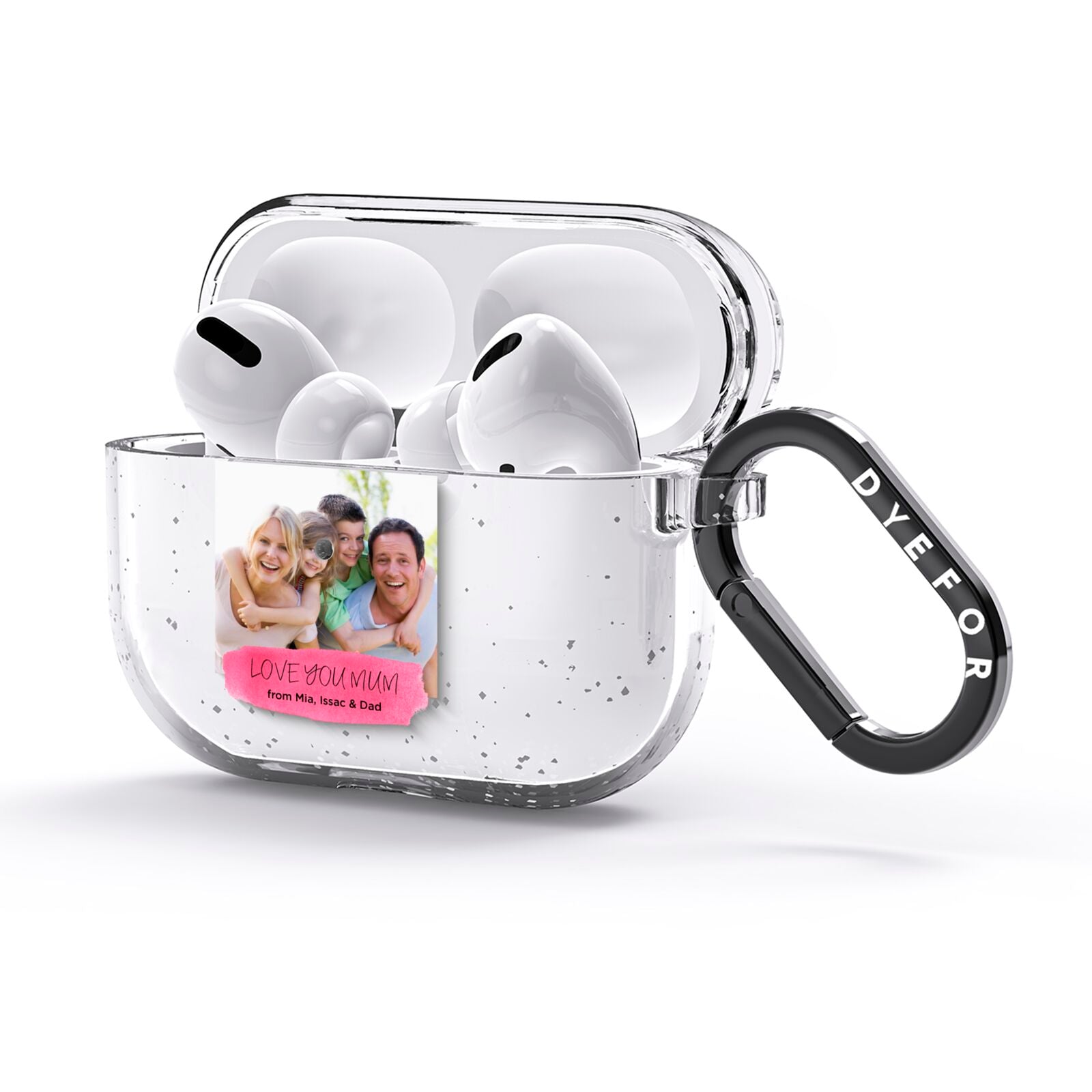 Personalised Photo Upload Mothers Day AirPods Glitter Case 3rd Gen Side Image