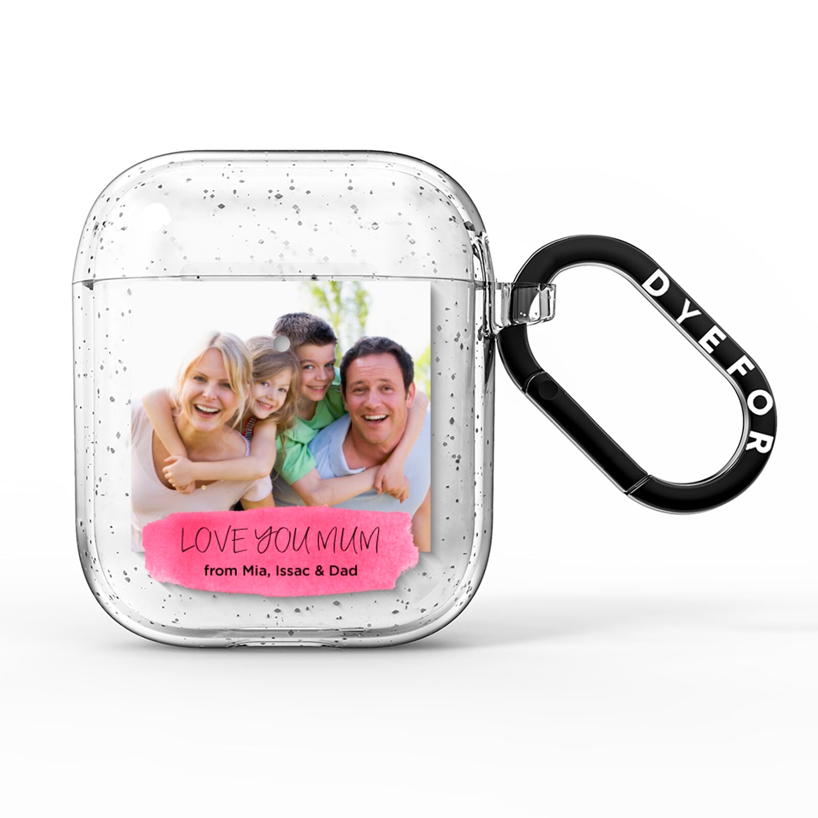 Personalised Photo Upload Mothers Day AirPods Glitter Case