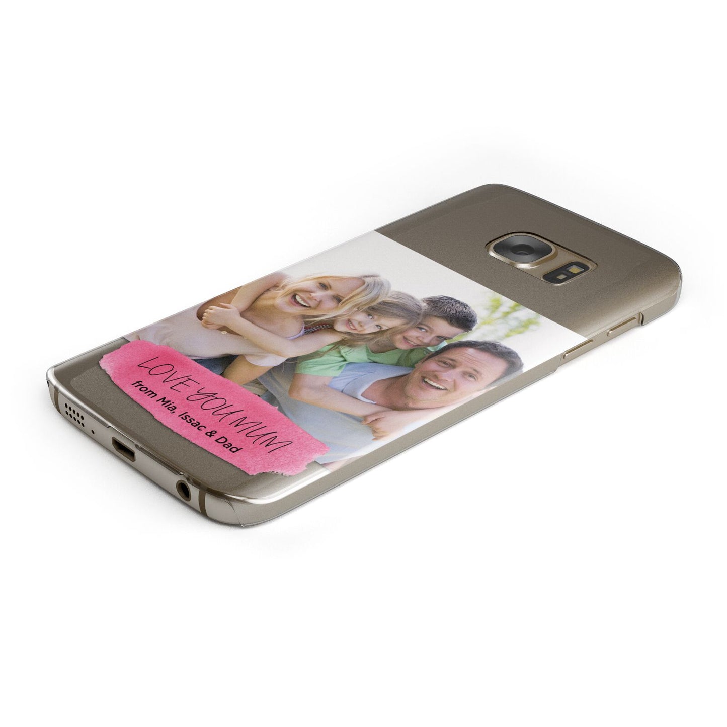 Personalised Photo Upload Mothers Day Protective Samsung Galaxy Case Angled Image