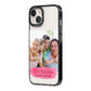 Personalised Photo Upload Mothers Day iPhone 14 Black Impact Case Side Angle on Silver phone