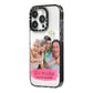Personalised Photo Upload Mothers Day iPhone 14 Pro Black Impact Case Side Angle on Silver phone