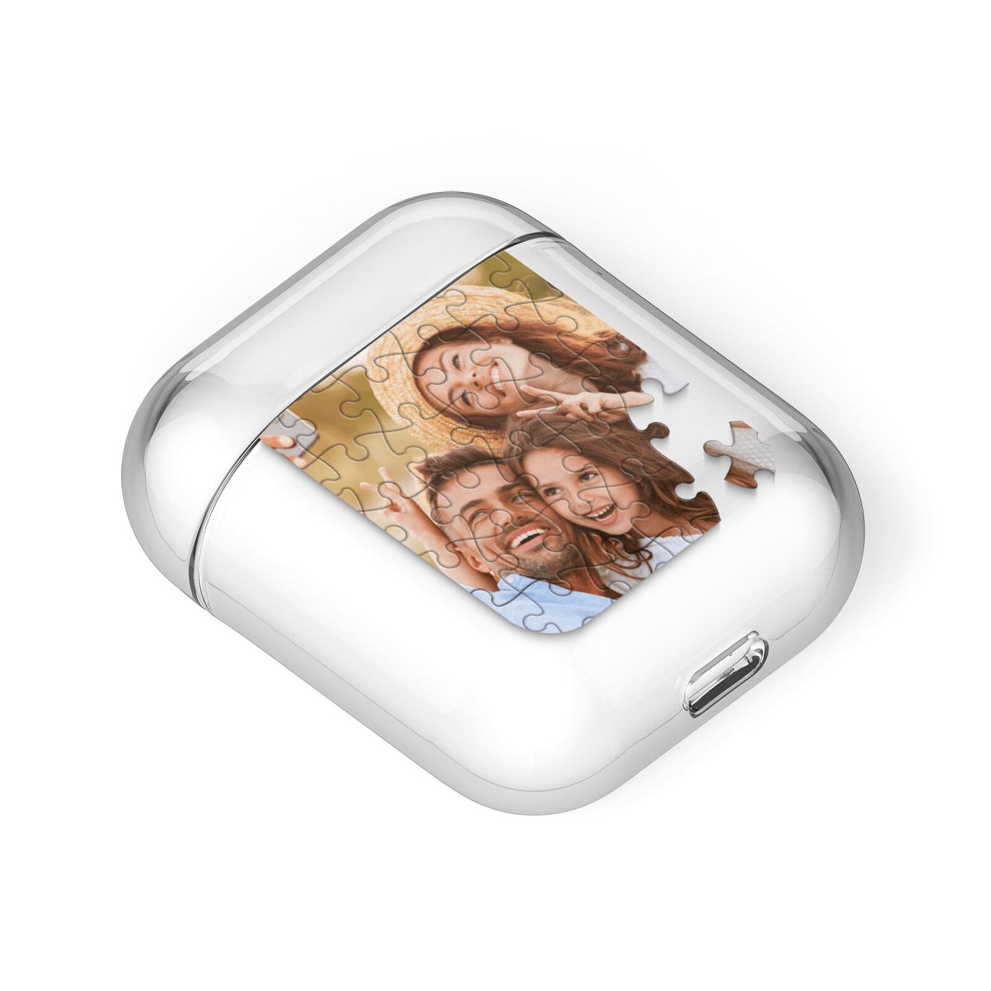 Personalised Photo Upload Puzzle Effect AirPods Case Laid Flat