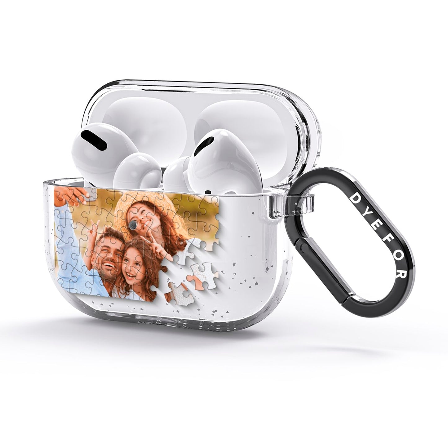 Personalised Photo Upload Puzzle Effect AirPods Glitter Case 3rd Gen Side Image