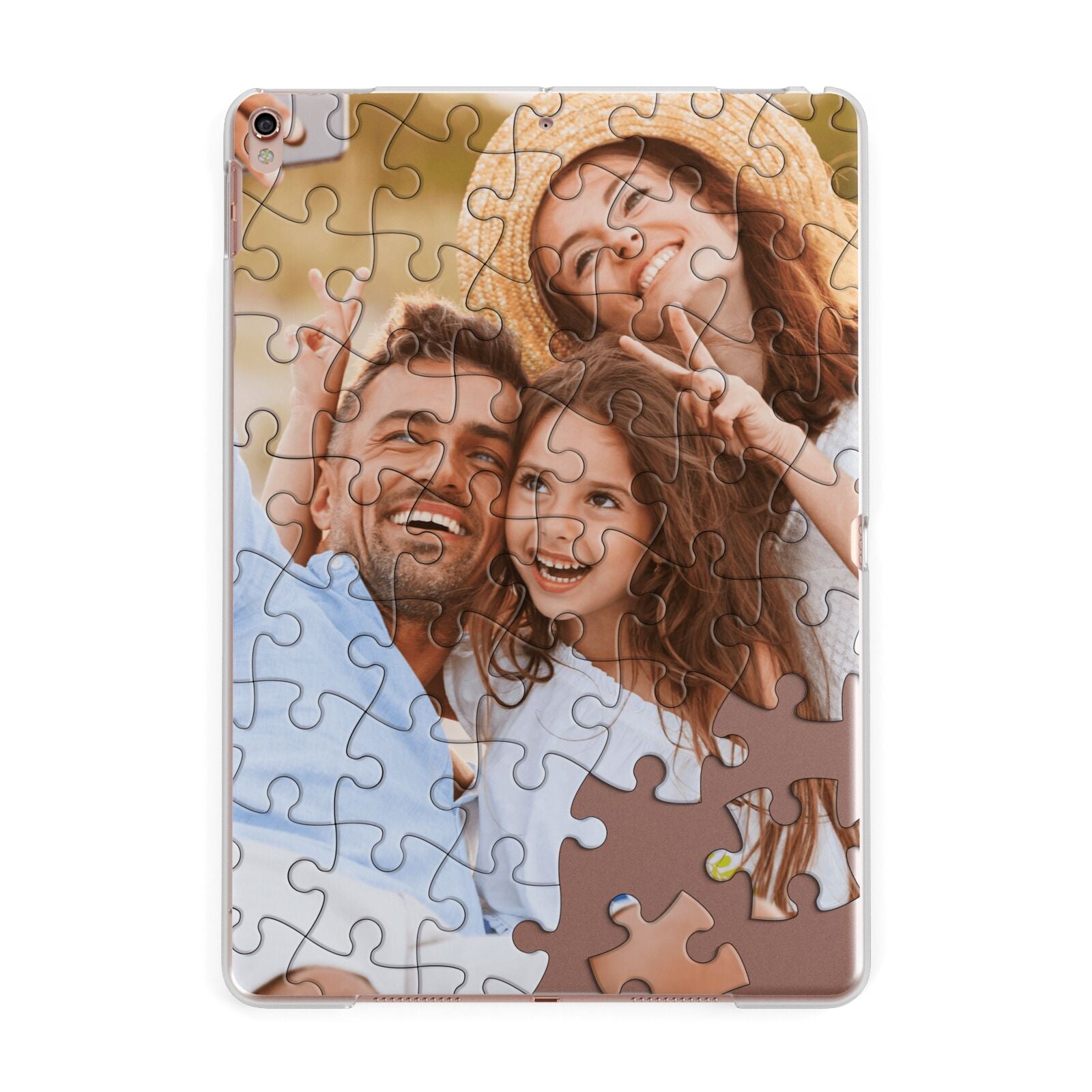Personalised Photo Upload Puzzle Effect Apple iPad Rose Gold Case