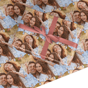 Personalisiertes Foto-Upload-Geschenkpapier mit Puzzle-Effekt