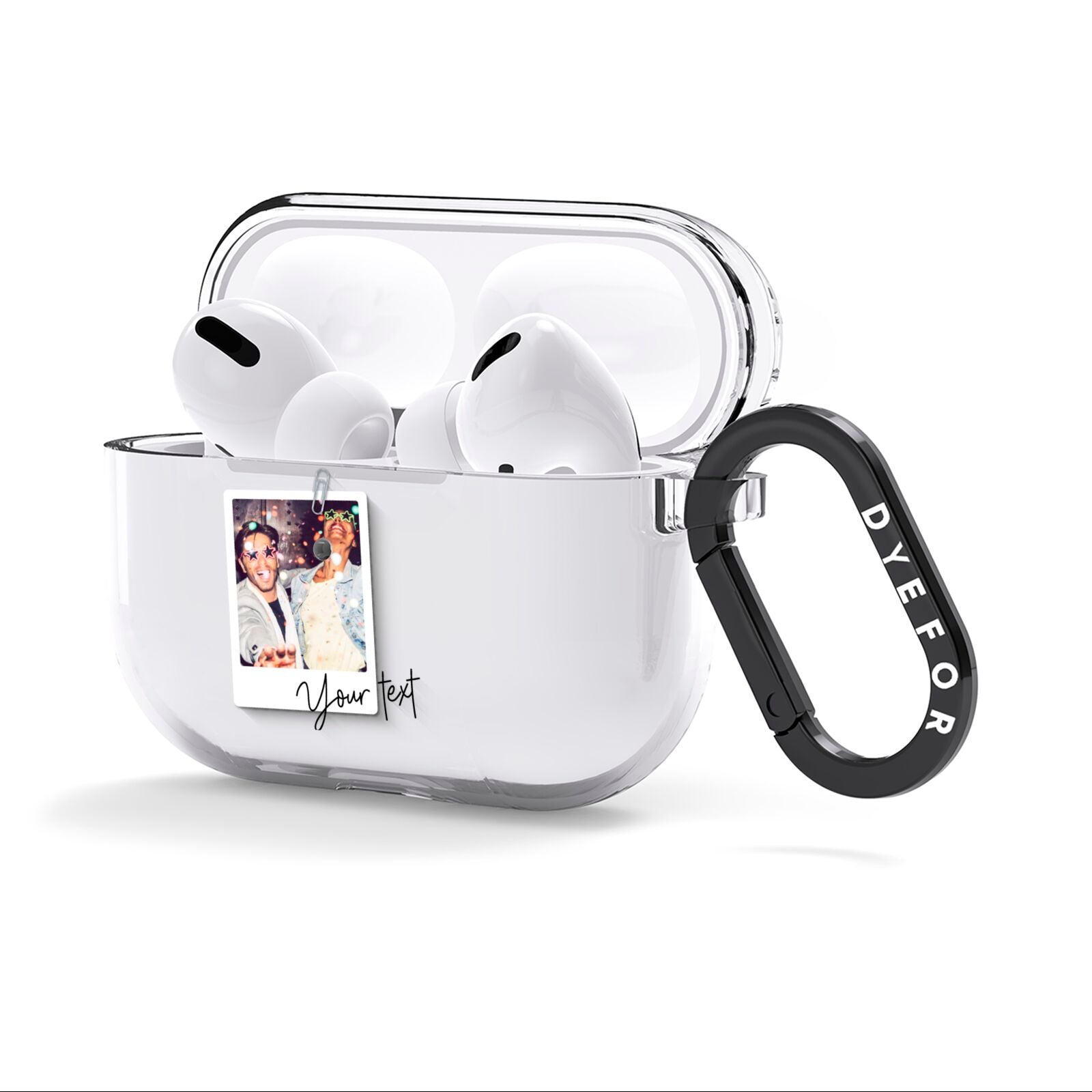 Personalised Photo with Text AirPods Clear Case 3rd Gen Side Image