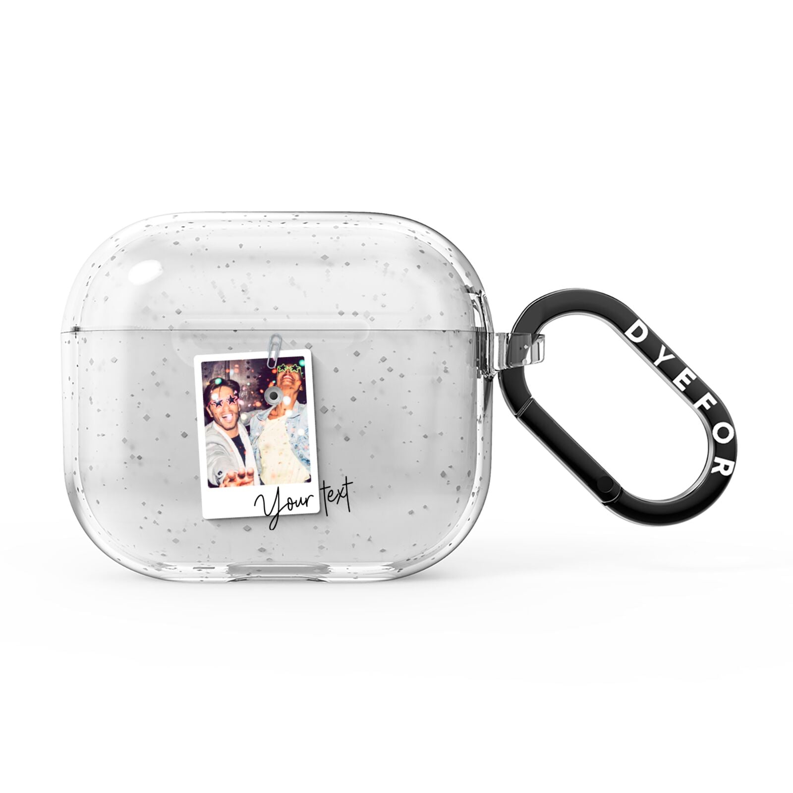 Personalised Photo with Text AirPods Glitter Case 3rd Gen