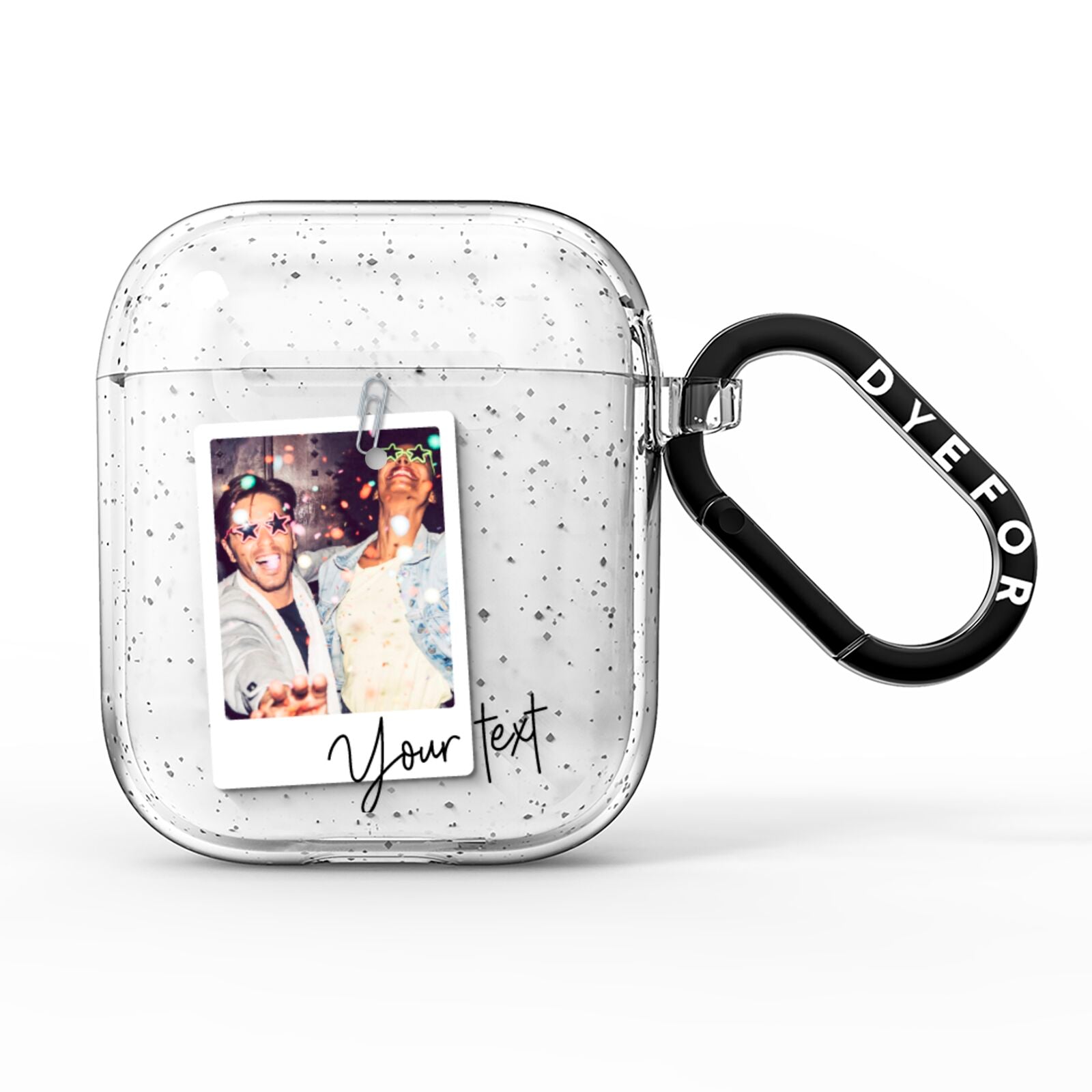 Personalised Photo with Text AirPods Glitter Case