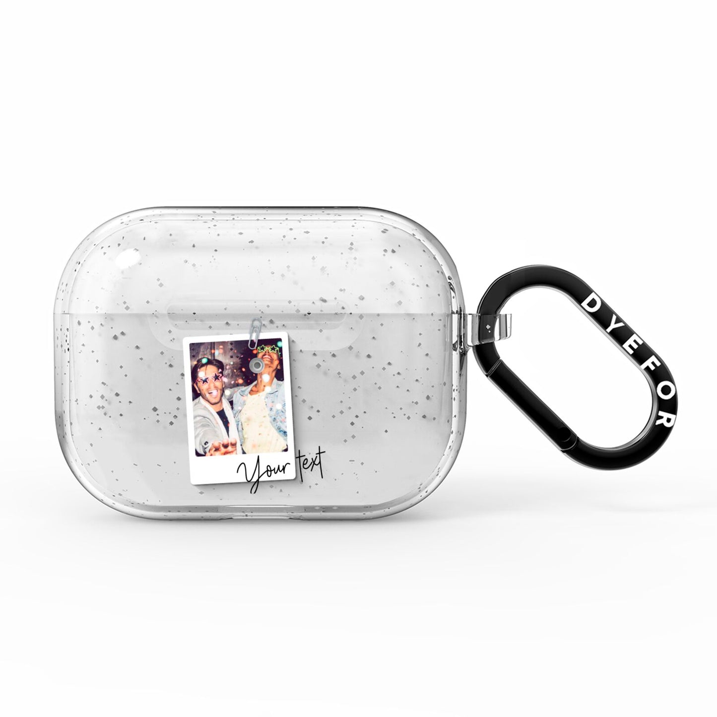 Personalised Photo with Text AirPods Pro Glitter Case
