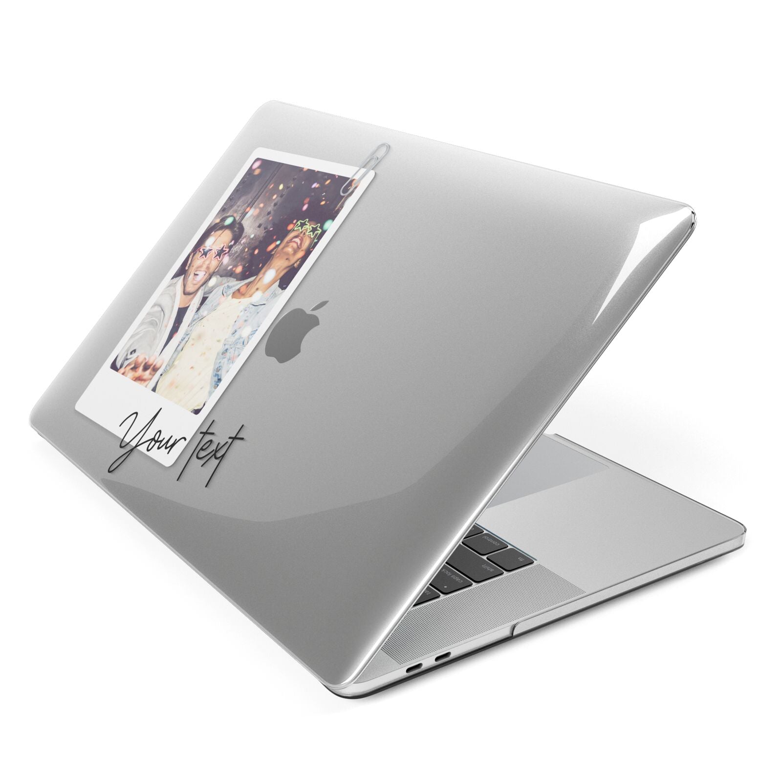 Personalised Photo with Text Apple MacBook Case Side View