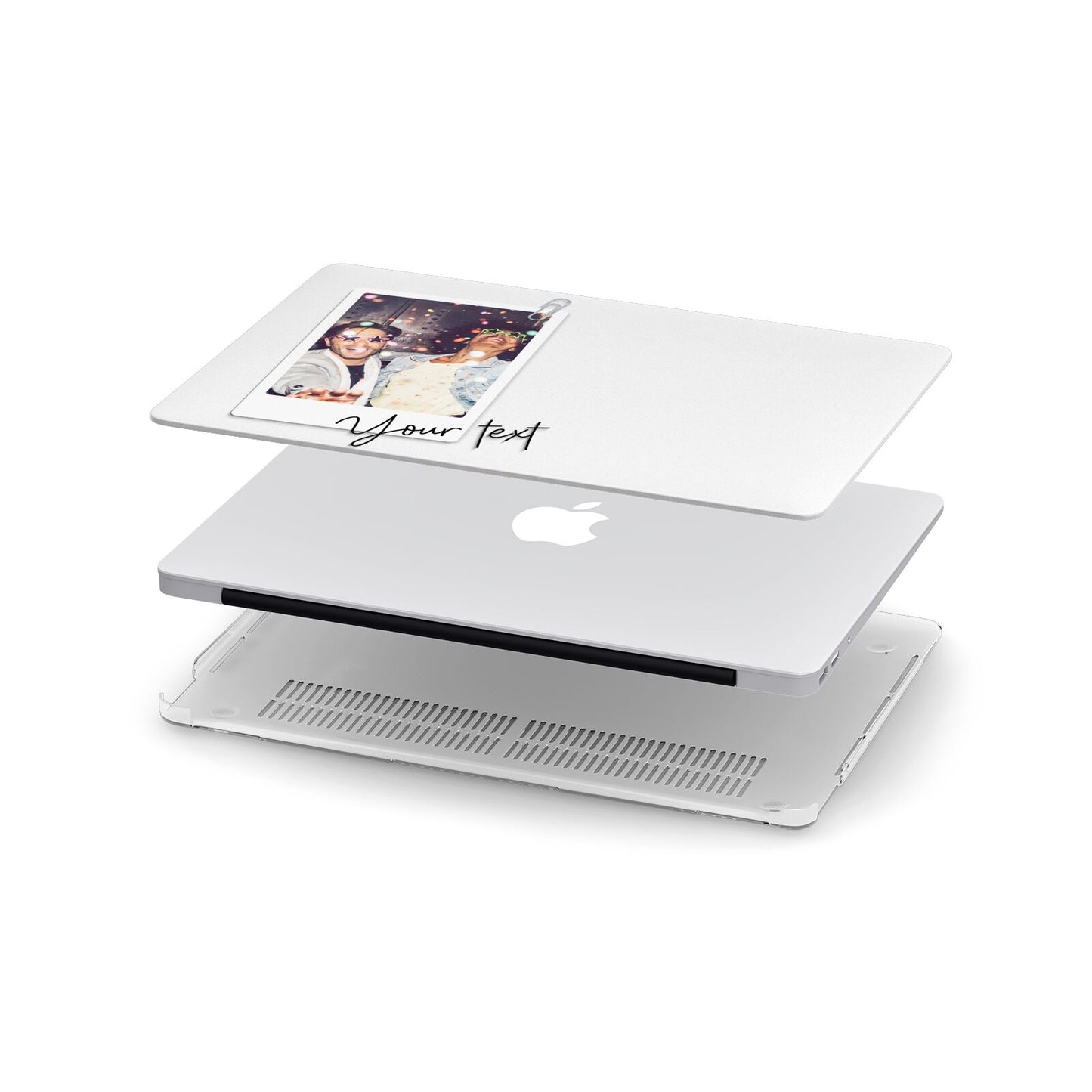 Personalised Photo with Text Apple MacBook Case in Detail