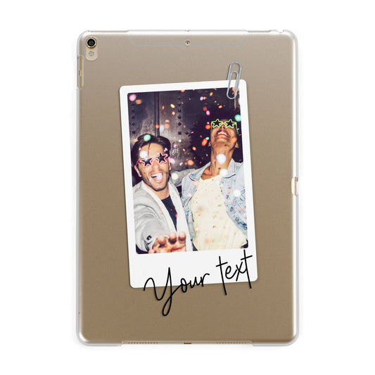 Personalised Photo with Text Apple iPad Gold Case