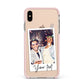 Personalised Photo with Text Apple iPhone Xs Max Impact Case Pink Edge on Gold Phone