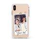 Personalised Photo with Text Apple iPhone Xs Max Impact Case White Edge on Gold Phone