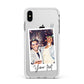 Personalised Photo with Text Apple iPhone Xs Max Impact Case White Edge on Silver Phone