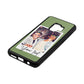 Personalised Photo with Text Lime Saffiano Leather Samsung S9 Case Side Angle