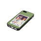 Personalised Photo with Text Lime Saffiano Leather iPhone 5 Case Side Angle