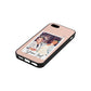 Personalised Photo with Text Nude Saffiano Leather iPhone 5 Case Side Angle
