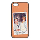 Personalised Photo with Text Orange Saffiano Leather iPhone 5 Case