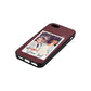 Personalised Photo with Text Rose Brown Saffiano Leather iPhone 5 Case Side Angle