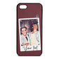 Personalised Photo with Text Rose Brown Saffiano Leather iPhone 5 Case