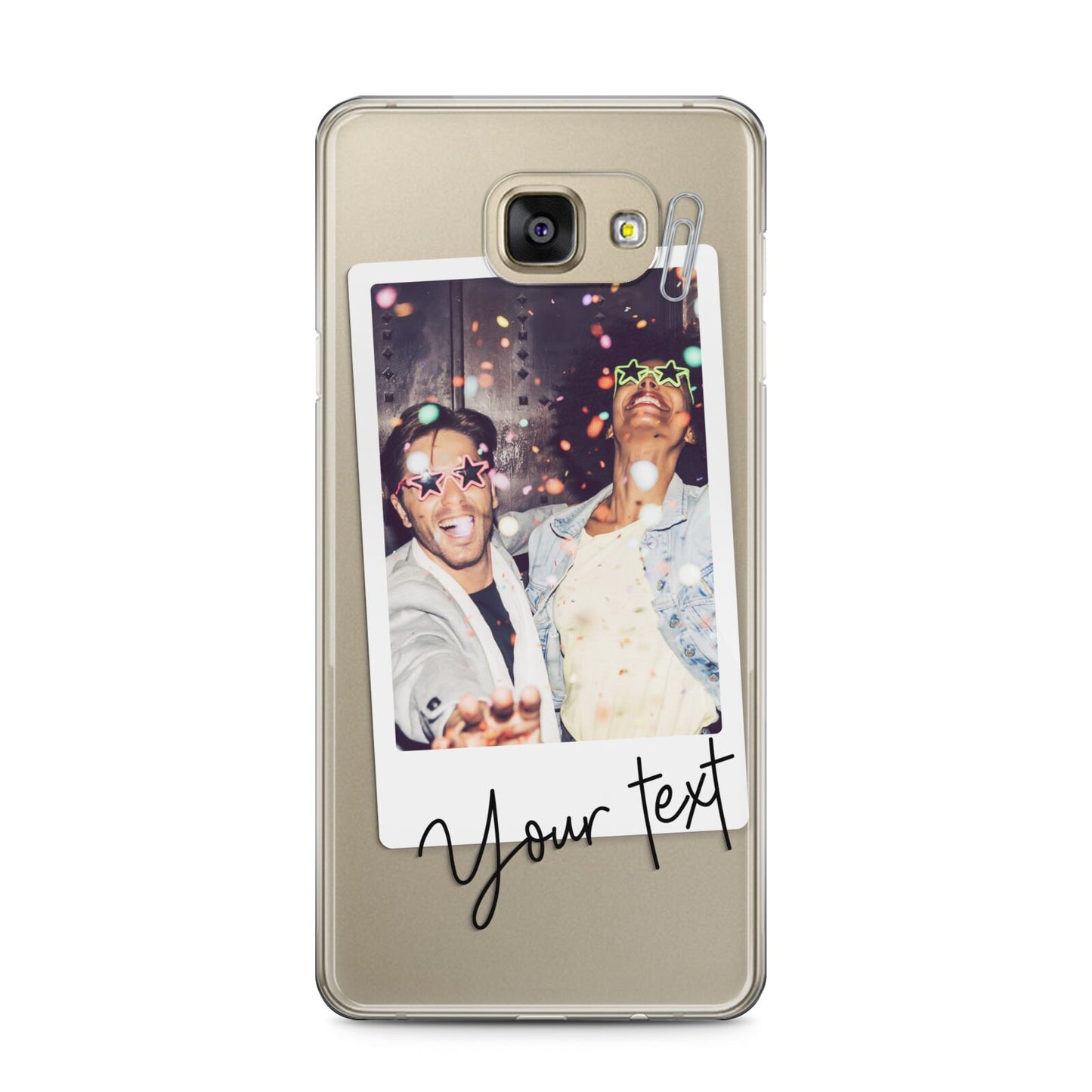 Personalised Photo with Text Samsung Galaxy A5 2016 Case on gold phone