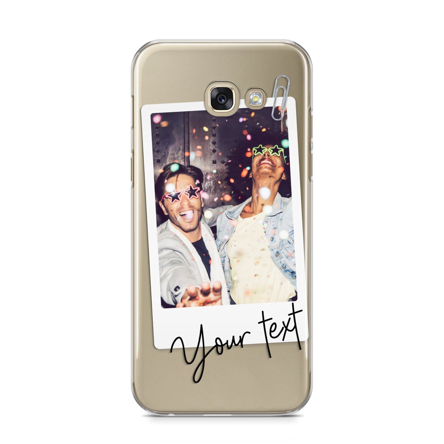 Personalised Photo with Text Samsung Galaxy A5 2017 Case on gold phone