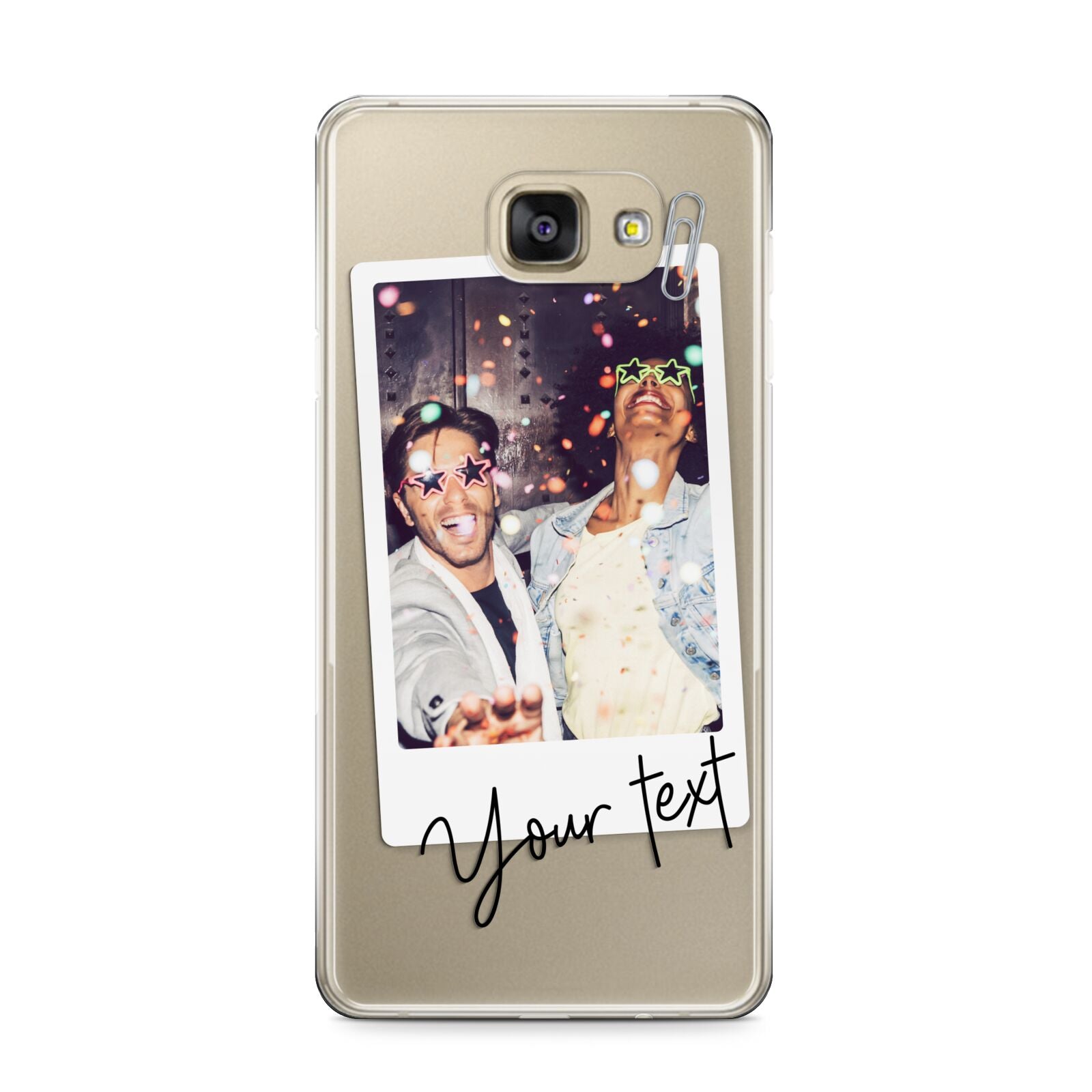Personalised Photo with Text Samsung Galaxy A9 2016 Case on gold phone