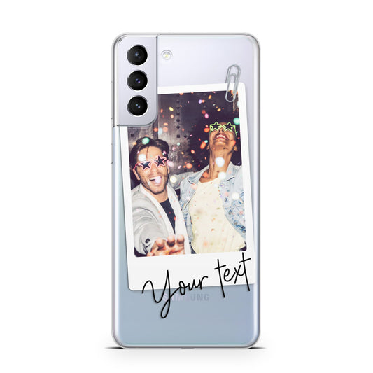 Personalised Photo with Text Samsung S21 Plus Phone Case