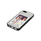 Personalised Photo with Text Silver Saffiano Leather iPhone 5 Case Side Angle