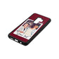 Personalised Photo with Text Wine Red Saffiano Leather Samsung S9 Plus Case Side Angle