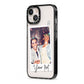 Personalised Photo with Text iPhone 13 Black Impact Case Side Angle on Silver phone