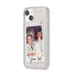Personalised Photo with Text iPhone 14 Glitter Tough Case Starlight Angled Image