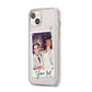 Personalised Photo with Text iPhone 14 Plus Clear Tough Case Starlight Angled Image