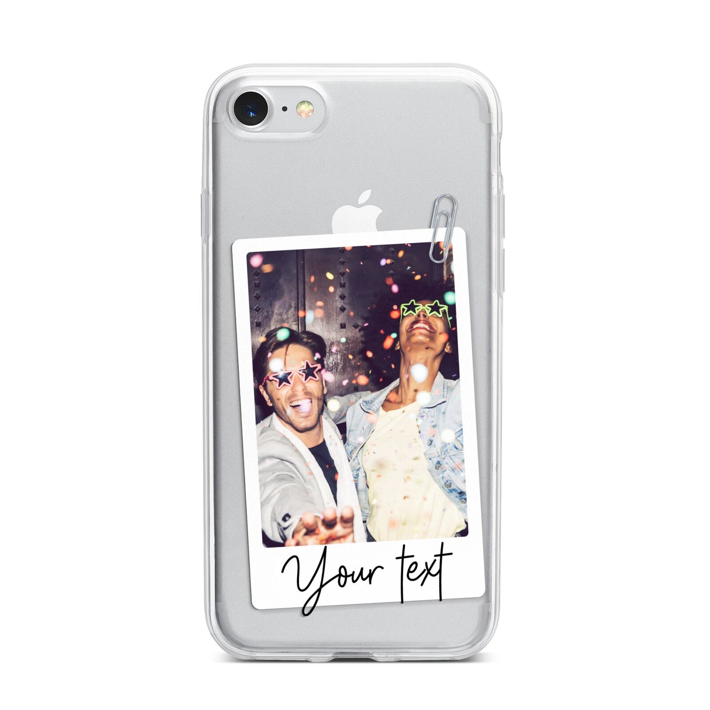 Personalised Photo with Text iPhone 7 Bumper Case on Silver iPhone