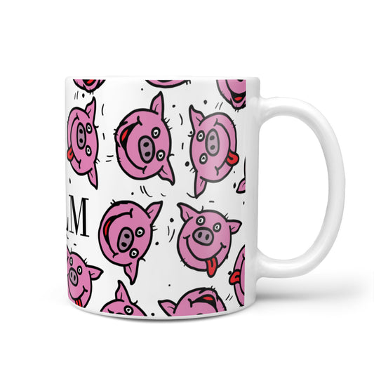 Personalised Pig Initials Clear 10oz Mug