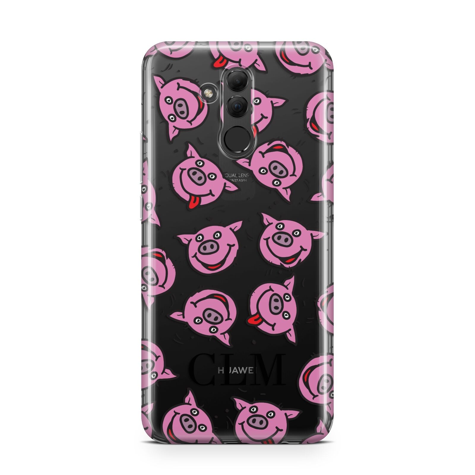 Personalised Pig Initials Clear Huawei Mate 20 Lite