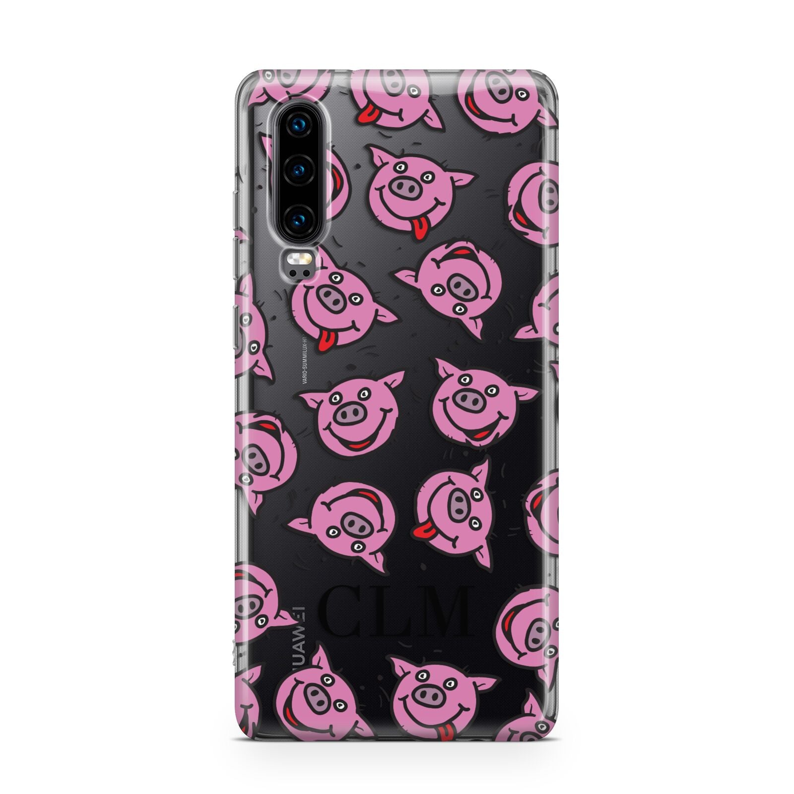 Personalised Pig Initials Clear Huawei P30 Phone Case