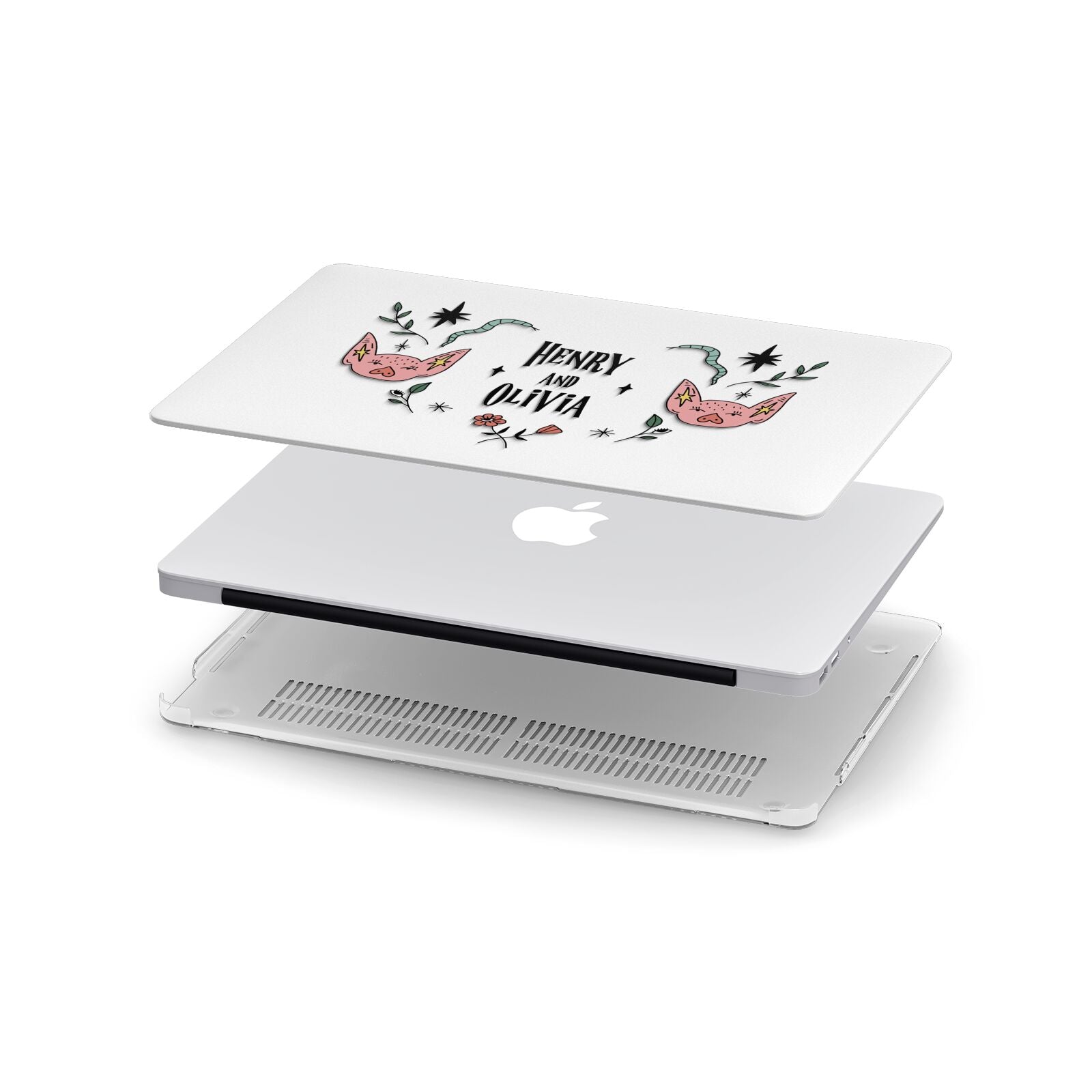 Personalised Piggies Apple MacBook Case in Detail