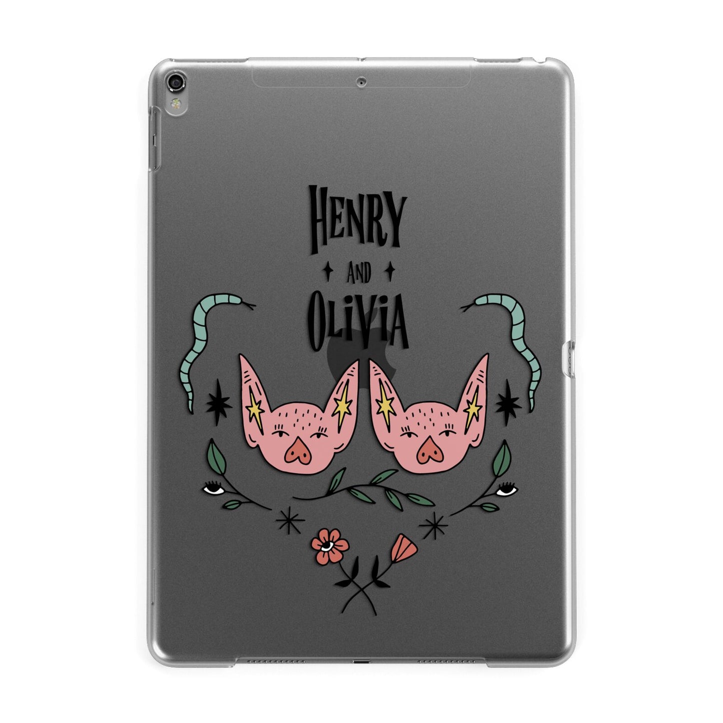 Personalised Piggies Apple iPad Grey Case
