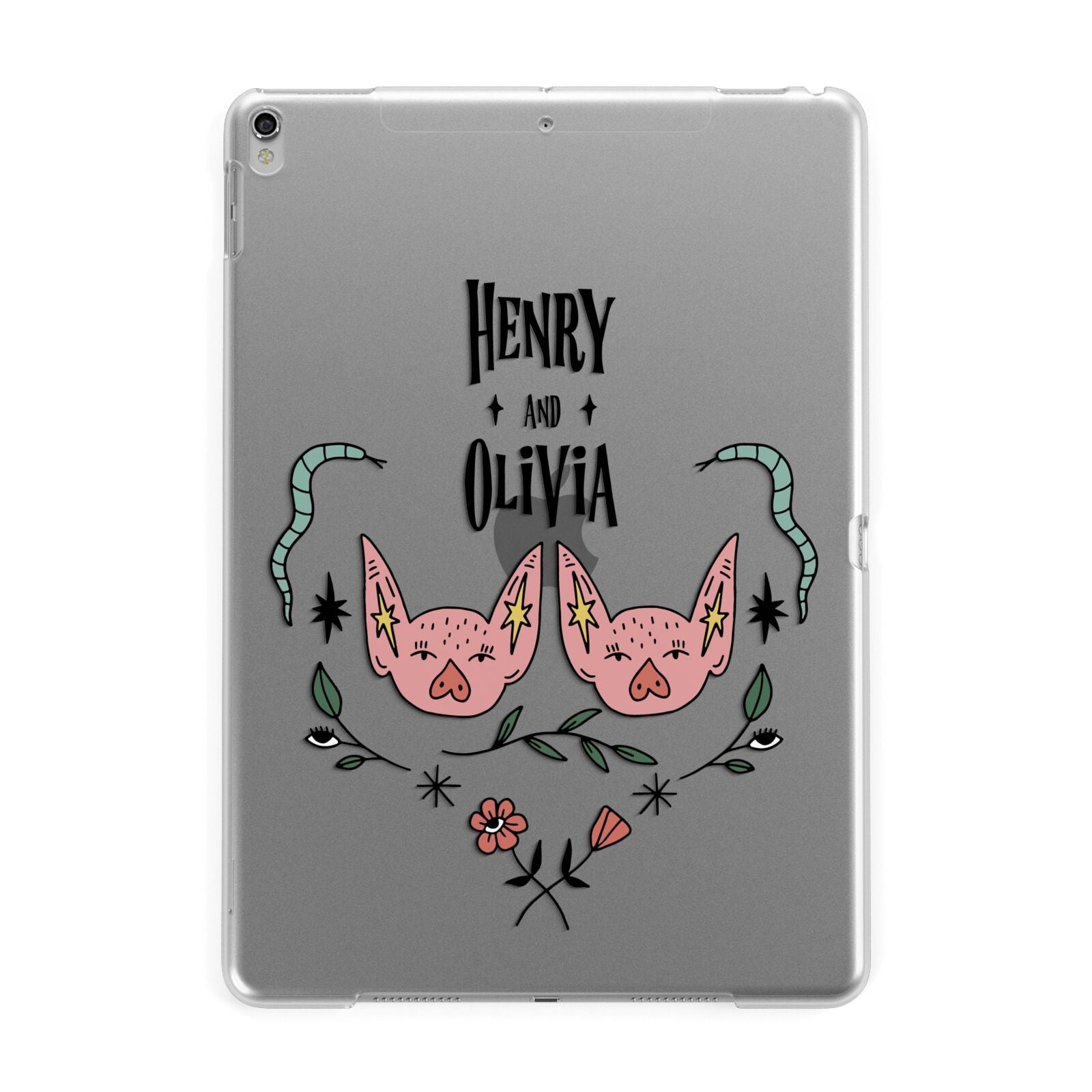 Personalised Piggies Apple iPad Silver Case